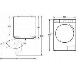 Стирально-сушильная машина MAUNFELD MFWM1586WH, 8 кг, 1500 об/мин, белая, инверторный мотор, 16 режимов, SKU 33611