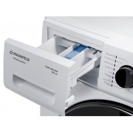 Стирально-сушильная машина MAUNFELD MFWM1586WH, 8 кг, 1500 об/мин, белая, инверторный мотор, 16 режимов, SKU 33611