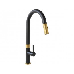 Смеситель Longran Techno LM2183 Black Gold, SKU 20627, однорычажный, с душевой лейкой, латунь.