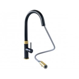 Смеситель Longran Techno LM2183 Black Gold, SKU 20627, однорычажный, с душевой лейкой, латунь.