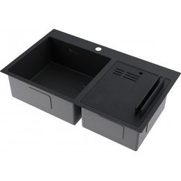 Мойка Omoikiri Akisame 86-2 Side-GB нерж. сталь/графит (4997047)