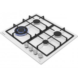 Варочная панель MEFERI MGH604WH LIGHT 34446, газовая, 4 конфорки, белая, эмаль, электроподжиг.