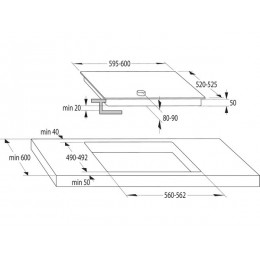 Варочная панель Gorenje EC642CLB 60 см, стеклокерамика, 27346
