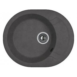 Мойка Dr.Gans БЕРТА 580 графит, SKU 21052, мрамор, врезная, 1 чаша, с крылом, перелив.
