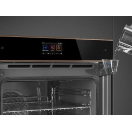 Духовой шкаф SMEG 29653, 60 см, черное стекло, 68 л, пар, сенсорный дисплей