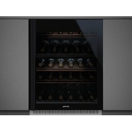 Винный шкаф SMEG CVI638RN3 60 см, черное стекло, 38 бутылок, 2 зоны, 25962