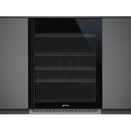 Винный шкаф SMEG CVI638RN3 60 см, черное стекло, 38 бутылок, 2 зоны, 25962