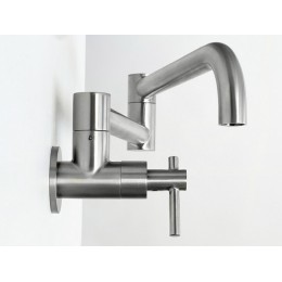 Смеситель Longran Techno LC3161, SKU 28763, однорычажный, нержавеющая сталь, поворотный излив.