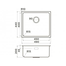 Мойка 34968 Omoikiri Tadzava 49-U/I, нержавеющая сталь, 490x440x200 мм, 0.8 мм, для тумбы от 60 см