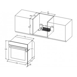 Духовой шкаф Kuppersberg HO 603 Black Glass, 78л, 6 режимов, 310°C, SKU 34472