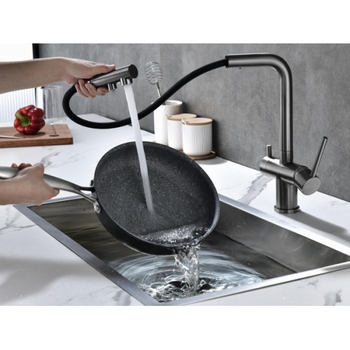Смеситель Paulmark Serpentine Se213222-GM из воронёной стали - идеальное решение для вашей кухни или ванной