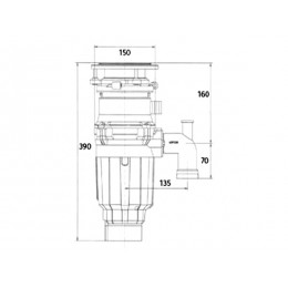 Измельчитель пищевых отходов BoneCrusher 910 Slim Line, SKU 6983, 3/4 л.с., 57 дБ