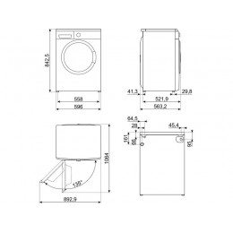 Стиральная машина SMEG WM3T84RU4, 8 кг, 1400 об/мин, А+++, белый/черный, SKU 29683