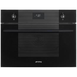 СВЧ-печь SMEG SO4101M0B3 29084, встраиваемая 60 см, черное стекло, 40 л, 800 Вт, гриль 1500 Вт