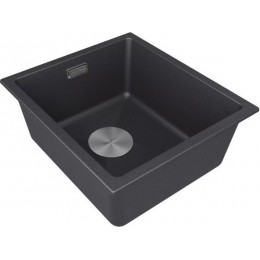 Мойка Paulmark Lumi 41uni LU41-BL, 500 мм, черный гранит, SKU 25686