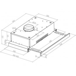 Вытяжка MEFERI SLIDEBOX60BK LIGHT 29492, черная, 60 см, 650 м³/ч, 2 скорости, LED освещение
