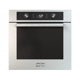 Духовой шкаф KRONA BELCANTO 60 IX, электрический, 76 л, 8 функций, нержавеющая сталь, A, 3D-конвекция, Easy Clean, 3 стекла, Soft Close, черный.