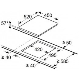 Варочная панель MAUNFELD CVI453BK 33600, индукционная, 3 конфорки, черная, стеклокерамика