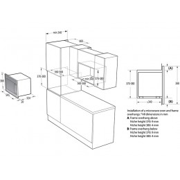 СВЧ-печь Gorenje BM201EG1BG 800 Вт, черная, 20 л, встраиваемая 60 см, нержавеющая сталь, SKU 27401