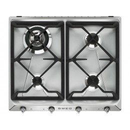 Газовая варочная панель SMEG 28101, 60 см, нержавеющая сталь, 4 зоны, электроподжиг