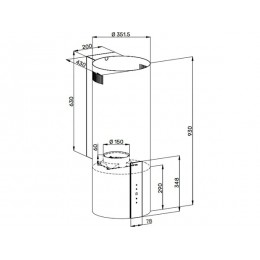 Вытяжка Kuppersberg WL-MOTUBA 35 X, 35.1 см, 850 м3/ч, нержавеющая сталь, сенсорное управление, 3 скорости, 35304