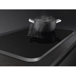 Варочная панель SMEG HHSL7844X 82,7 см, индукционная, черная, 4 зоны, 7600 Вт, с вытяжкой