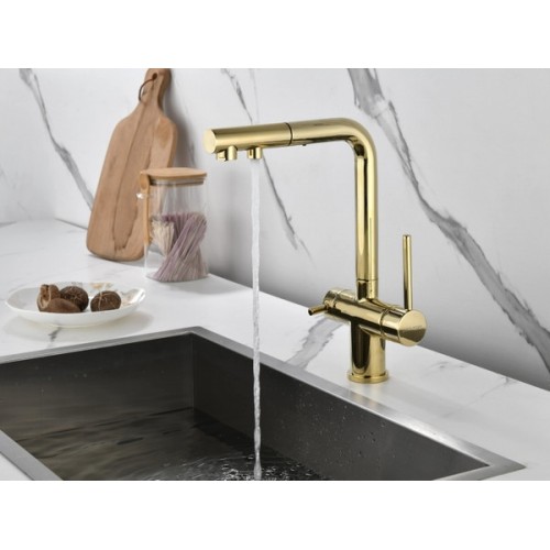 Смеситель Paulmark Serpentine Se213222-G в золоте - Элегантное решение для вашей ванной