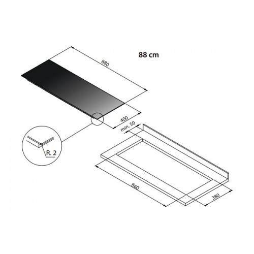 Варочная панель Falmec PIANO INDUZIONE BLACK MATT 88x40 Panoramic индукционная