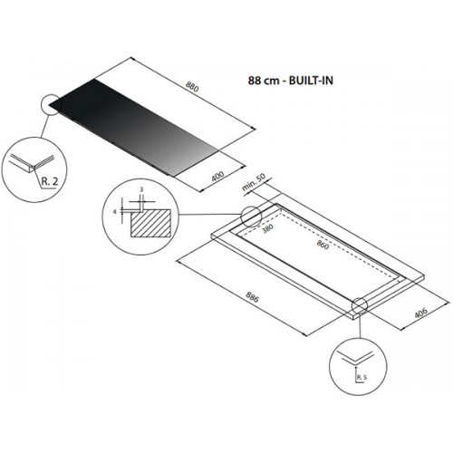 Варочная панель Falmec PIANO INDUZIONE BLACK MATT 88x40 Panoramic индукционная