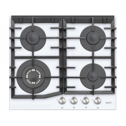 Варочная панель Jacky's JH GW623 газовая 60 см, белая, 4 конфорки, WOK, SKU 19619