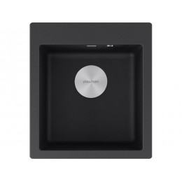 Мойка Paulmark Kante 45 PM104651-BL, 465x510 мм, гранит, черный, SKU 23721