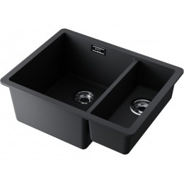 Мойка 34623 Omoikiri Kata 55-2-U-BL Artgranit, 550x420 мм, подстольная, черная