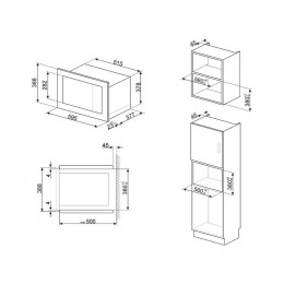 СВЧ-печь SMEG FMI325X 60 см, 25 л, нержавеющая сталь, 900 Вт, сенсорное управление, 8925