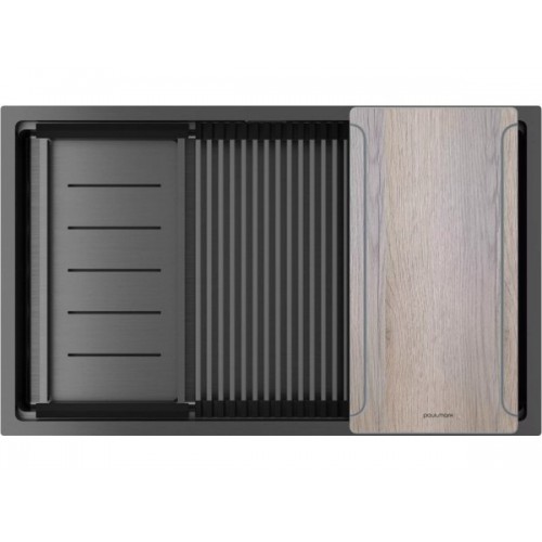 Мойка Paulmark Next-multi sink 74 uni PM787445-GM из вороненой стали - качество и стиль для вашей кухни