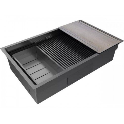 Мойка Paulmark Next-multi sink 74 uni PM787445-GM из вороненой стали - качество и стиль для вашей кухни