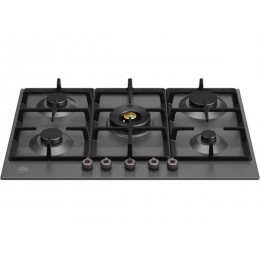 Варочная панель Bertazzoni P755CPRONE газовая 75 см, черная, 5 конфорок, нержавеющая сталь, чугун, SKU 10134