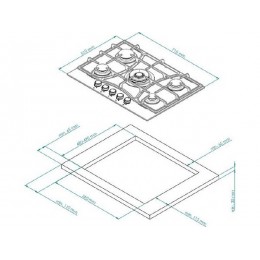Варочная панель Kuppersberg FS 710 C Bronze 71 см, газовая, 5 конфорок, 27634