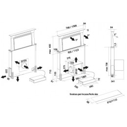 Вытяжка Falmec DOWNDRAFT GLASS BLACK 90, AISI304, 950 м³/ч, SKU 24938