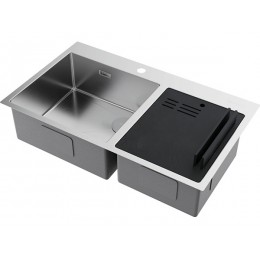 Мойка Omoikiri Akisame 86-2 Side-IN 34139, нержавеющая сталь, 860х510 мм, 2 чаши, шумоподавление.