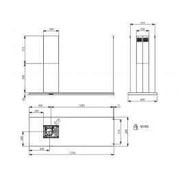 Вытяжка Falmec LUMEN IS STEEL 175 SX, SKU 25645, 800 м³/ч, нержавеющая сталь