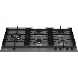 Газовая варочная панель Bertazzoni P905LMODNE 90 см, матовый черный, нержавеющая сталь, 5 конфорок, SKU 10146.