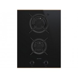 Варочная панель SMEG PV632CNR газовая 38 см, черная стеклокерамика, 2 горелки, 28049