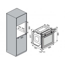 Духовой шкаф Kuppersberg HF 609 B, электрический 60 см, 80 л, черный, A, 10 режимов, таймер, съемная дверца, 3,3 кВт, 255°C, SKU 25854.