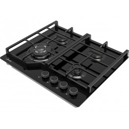 Варочная панель Midea MG697TGB газовая 60 см, черная, 4 конфорки, 30155