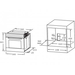 Духовой шкаф Midea MO78107CGB, 70 л, черное стекло, 9 режимов, класс A, SKU 26356