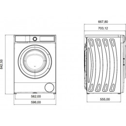 Стиральная машина Jacky's JW 12W14T3, 12 кг, A+++, 1400 об/мин, белая, SKU 29756