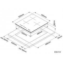 Варочная панель Kuppersberg ICI 412 45 см, индукционная, черная, 9 уровней мощности, SKU 25557