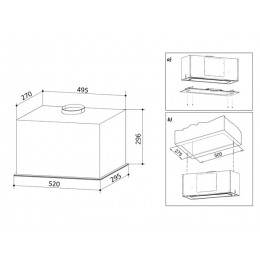 Вытяжка EXITEQ EX-1236 white, 10662, 52 см, 1000 м3/ч, 3 скорости