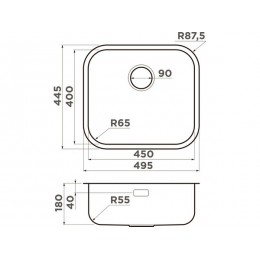 Мойка Omoikiri Omi 49-U/I-IN 34170, нержавеющая сталь, 495x445x180 мм, 0.8 мм, шумоподавляющее.