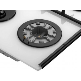 Варочная панель MEFERI MGH604WH GLASS POWER 29472, газовая, 58 см, 4 конфорки, белая, стекло.
